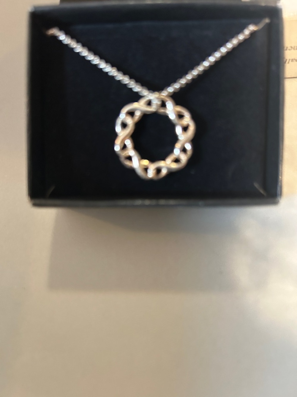 Avon Silver Twisted Knot Circle Necklace Against Domestic Abuse Campaign